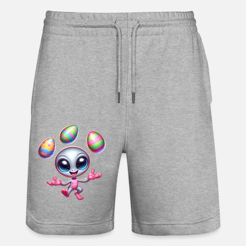 Alien-Osterjongleur: Eierakrobatik - Stanley/Stella Unisex Bio Joggingshorts Trainer  - Grau meliert