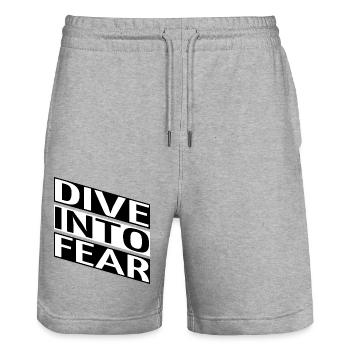 courageous living free fall bungee jumping courage - Stanley/Stella Trainer Unisex Organic Jogging Shorts - heather grey - Front - Nik (191cm) & Marisol (170cm)