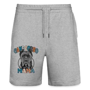 Cane Corso Mom Dogs Dog Mother's Day Wilsigns - Stanley/Stella Trainer Unisex Organic Jogging Shorts - heather grey - Front - Nik (191cm) & Marisol (170cm)