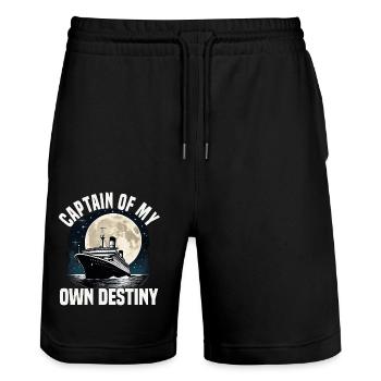 Captain Of My Own Destiny Cruise Ship Vacation - Stanley/Stella Unisex Bio Joggingshorts Trainer  - Schwarz - Vorne - Nik (191cm) & Marisol (170cm)
