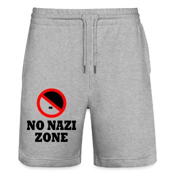 Against the right - no nazis zone - Stanley/Stella Trainer Unisex Organic Jogging Shorts - heather grey - Front - Nik (191cm) & Marisol (170cm)