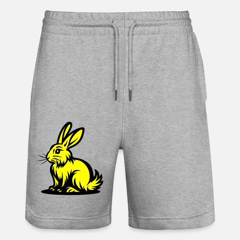 Hase Ostern - Stanley/Stella Unisex Bio Joggingshorts Trainer  - Grau meliert