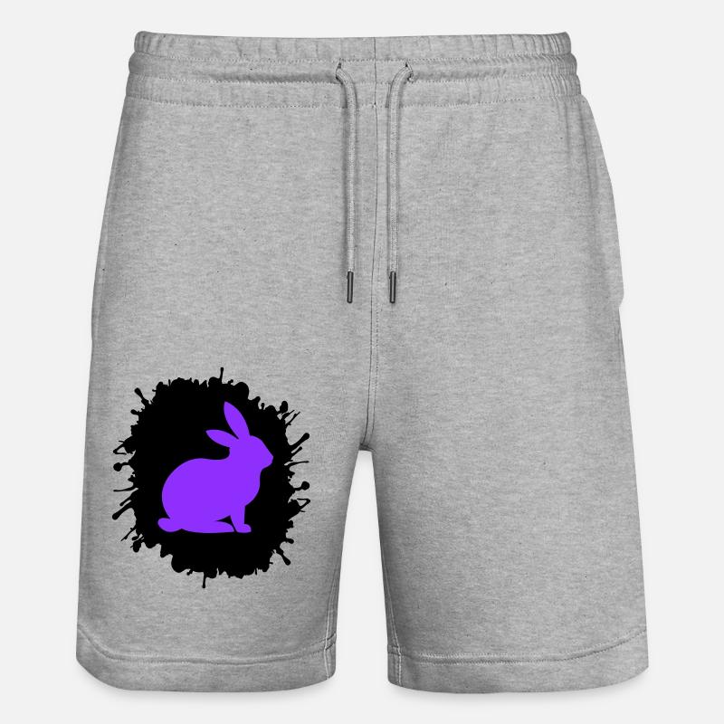 splatter hase - Stanley/Stella Unisex Bio Joggingshorts Trainer  - Grau meliert