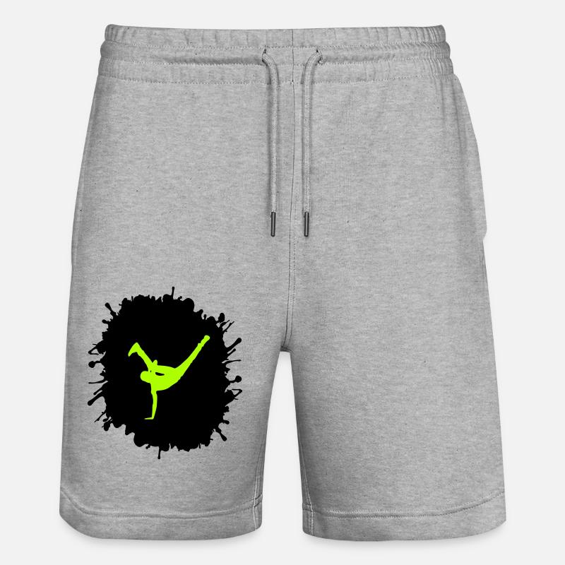 Breakdance éclaboussures - Short de jogging bio TRAINER Stanley/Stella unisexe - gris chiné