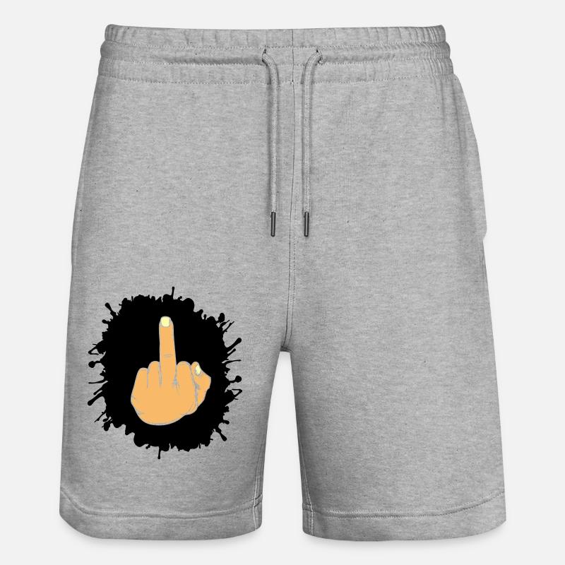 Doigt d’honneur éclaboussé - Short de jogging bio TRAINER Stanley/Stella unisexe - gris chiné