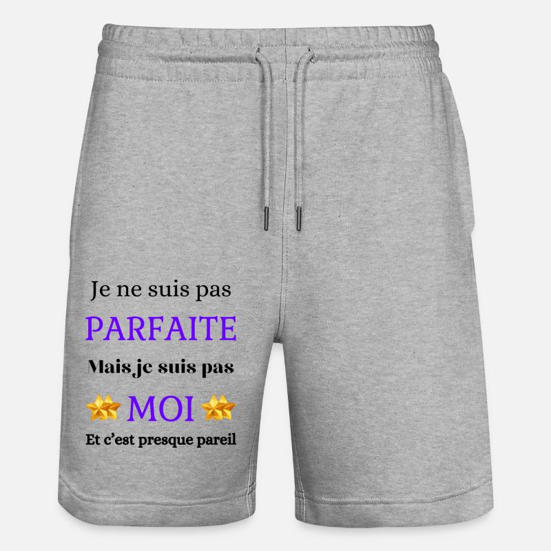 Pas parfaite mais moi - Short de jogging bio TRAINER Stanley/Stella unisexe - gris chiné
