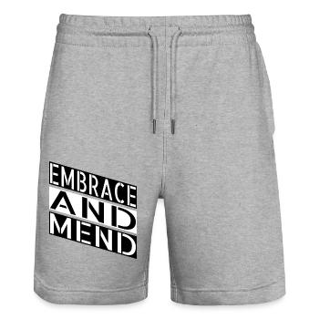 gift idea sayings joke support and encouragement - Stanley/Stella Trainer Unisex Organic Jogging Shorts - heather grey - Front - Nik (191cm) & Marisol (170cm)