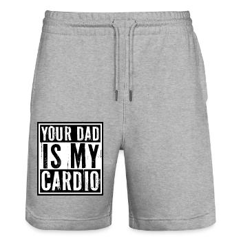 Dein Vater ist mein Cardio-lustiger Vater-Muttertag - Stanley/Stella Unisex Bio Joggingshorts Trainer  - Grau meliert - Vorne - Nik (191cm) & Marisol (170cm)