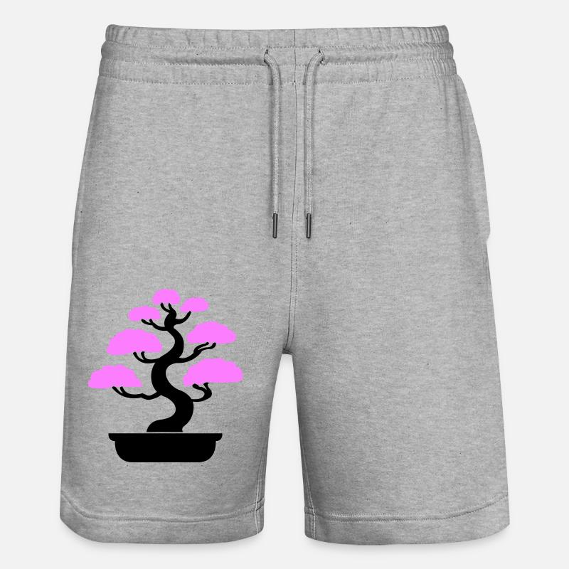 bonsai baum tree - Stanley/Stella Unisex Bio Joggingshorts Trainer  - Grau meliert