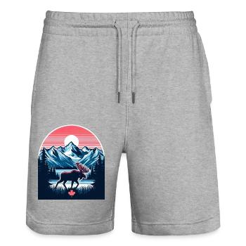 Canada 23 - Stanley/Stella Trainer Unisex Organic Jogging Shorts - heather grey - Front - Nik (191cm) & Marisol (170cm)