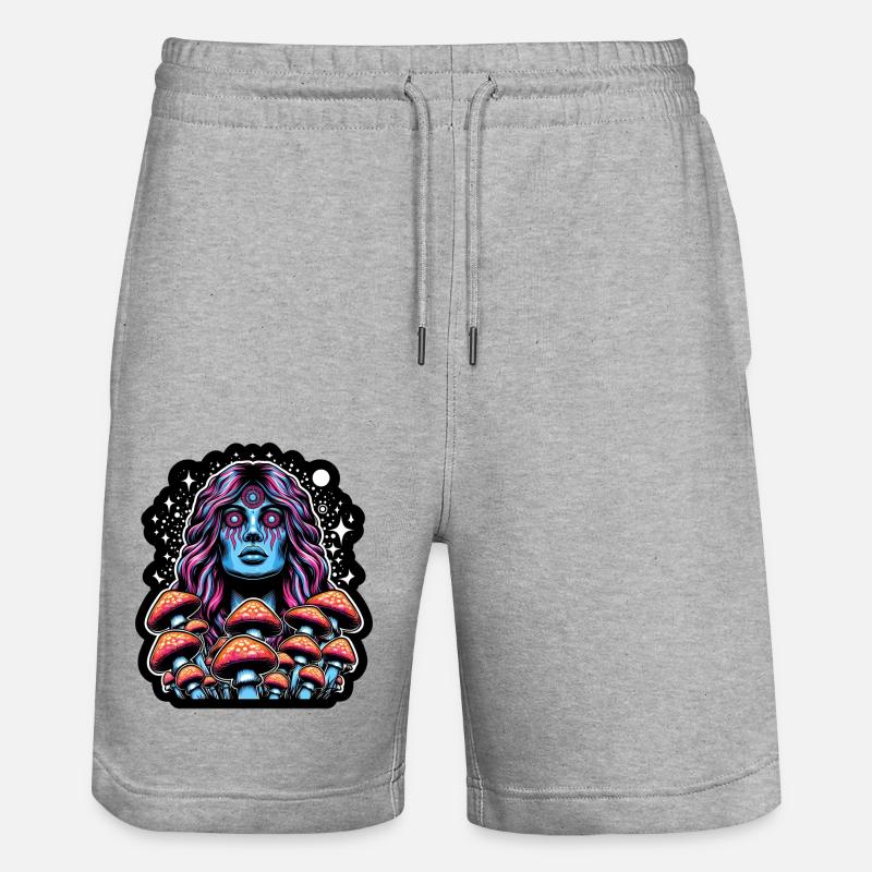 Oracle Champignon Psychédélique - Short de jogging bio TRAINER Stanley/Stella unisexe - gris chiné