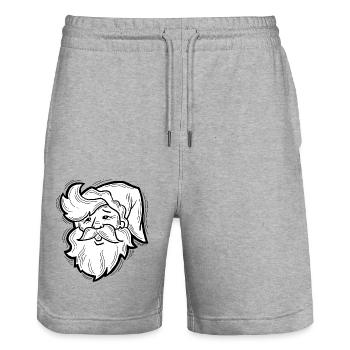 Weihnachtsmann - Stanley/Stella Unisex Bio Joggingshorts Trainer  - Grau meliert - Vorne - Nik (191cm) & Marisol (170cm)