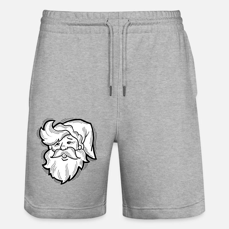 Weihnachtsmann - Stanley/Stella Unisex Bio Joggingshorts Trainer  - Grau meliert