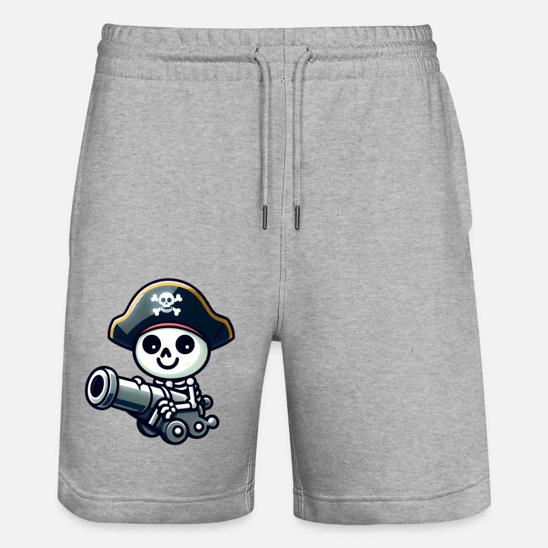 Crâne Pirate - Trésor Squelette - Short de jogging bio TRAINER Stanley/Stella unisexe - gris chiné