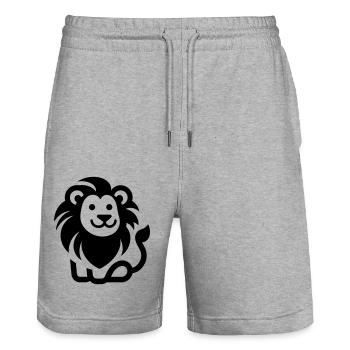 NIEDLICHER LÖWE - Stanley/Stella Unisex Bio Joggingshorts Trainer  - Grau meliert - Vorne - Nik (191cm) & Marisol (170cm)