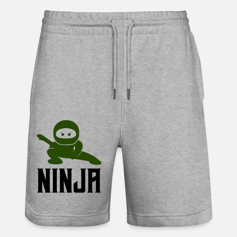 Fumetto Ninja - Pantaloncini da jogger ecologici unisex Trainer di Stanley/Stella - grigio melange