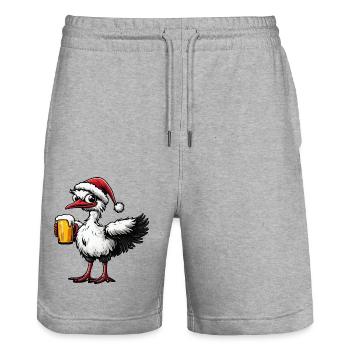 Bouquet Bière de Noël - Short de jogging bio TRAINER Stanley/Stella unisexe - gris chiné - Devant - Nik (191cm) & Marisol (170cm)