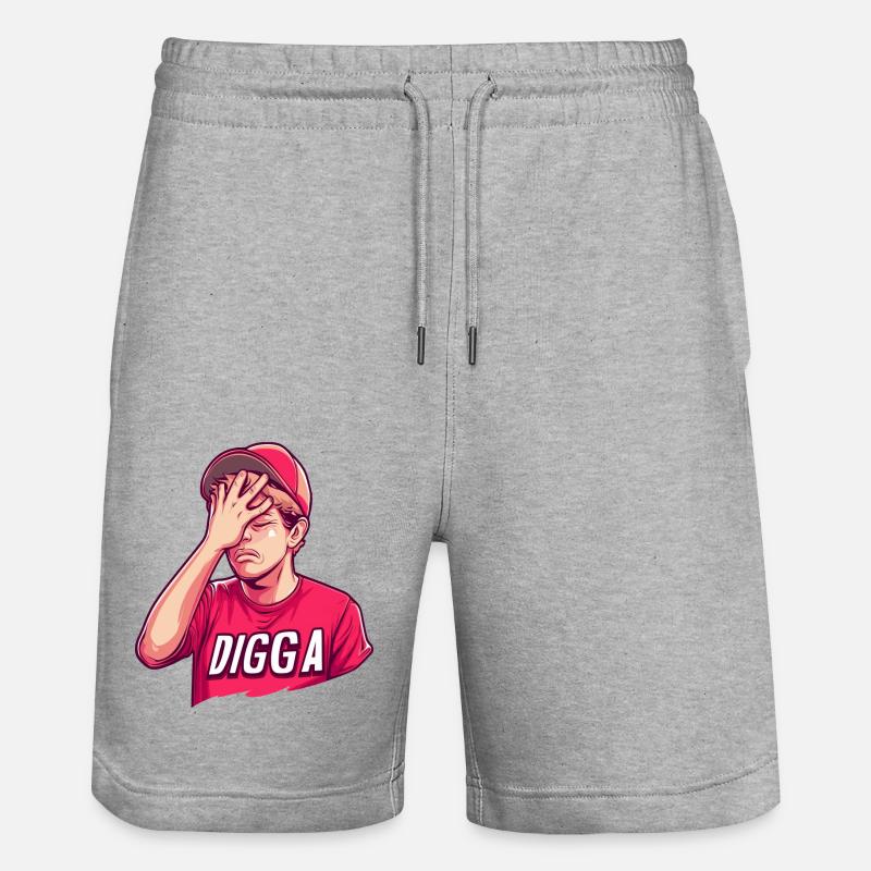 Digga Facepalm - Short de jogging bio TRAINER Stanley/Stella unisexe - gris chiné