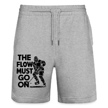 Hockey-Liebe – Der Flow geht weiter - Stanley/Stella Unisex Bio Joggingshorts Trainer  - Grau meliert - Vorne - Nik (191cm) & Marisol (170cm)