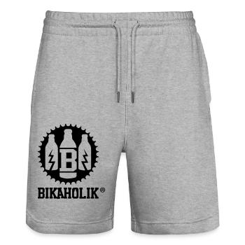 BKH Classic 2 - Stanley/Stella Unisex Bio Joggingshorts Trainer  - Grau meliert - Vorne - Nik (191cm) & Marisol (170cm)