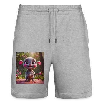 Happy Halloween, süß, Monster, wilde Haare, gruselig, lustig - Stanley/Stella Unisex Bio Joggingshorts Trainer  - Grau meliert - Vorne - Nik (191cm) & Marisol (170cm)
