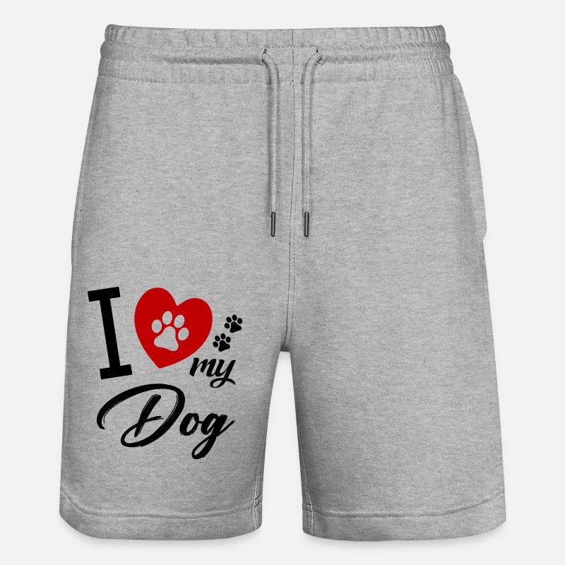 J’adore mon chien chien - Short de jogging bio TRAINER Stanley/Stella unisexe - gris chiné