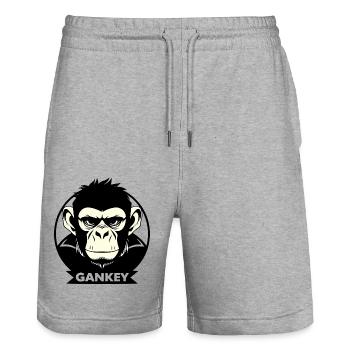 Gankey Monkey - Stanley/Stella Unisex Bio Joggingshorts Trainer  - Grau meliert - Vorne - Nik (191cm) & Marisol (170cm)