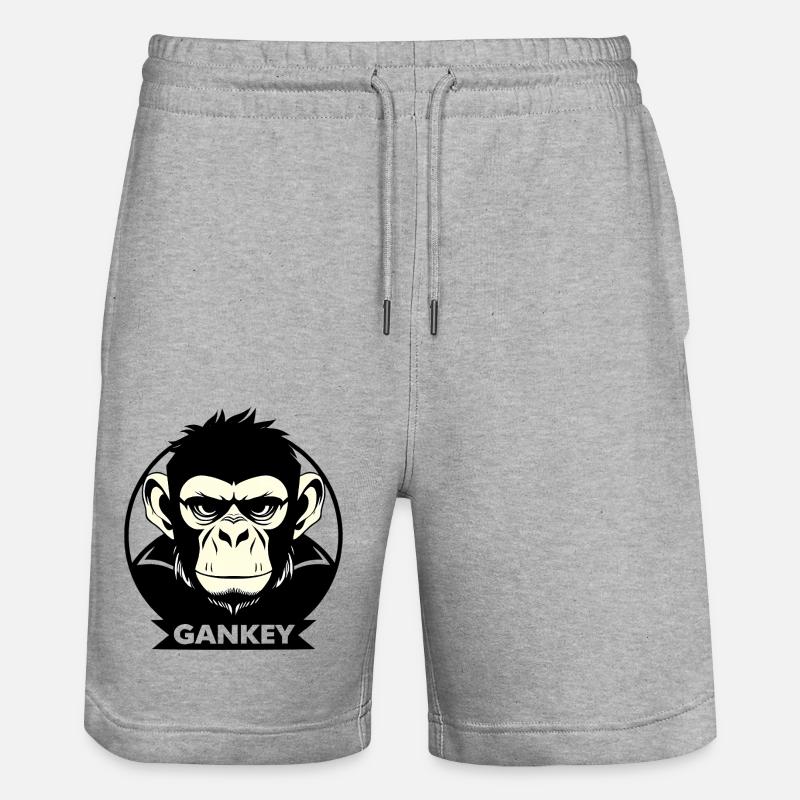 Gankey Monkey - Stanley/Stella Unisex Bio Joggingshorts Trainer  - Grau meliert