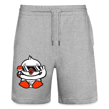 oiseau bébé enfant hochet couche lunettes de soleil paix - Short de jogging bio TRAINER Stanley/Stella unisexe - gris chiné - Devant - Nik (191cm) & Marisol (170cm)