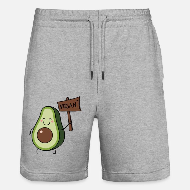 Vegane Avocado - Stanley/Stella Unisex Bio Joggingshorts Trainer  - Grau meliert