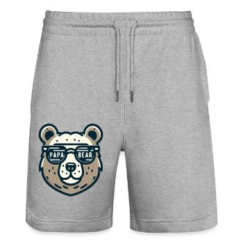 Papa Bear - Stanley/Stella Unisex Bio Joggingshorts Trainer  - Grau meliert - Vorne - Nik (191cm) & Marisol (170cm)