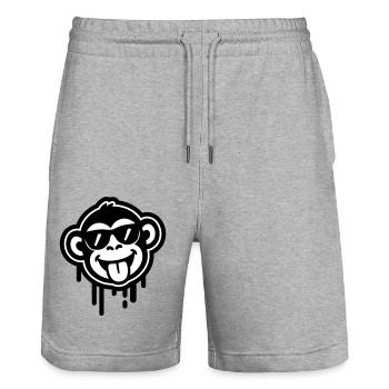 Affe Cool Lustig - Stanley/Stella Unisex Bio Joggingshorts Trainer  - Grau meliert - Vorne - Nik (191cm) & Marisol (170cm)
