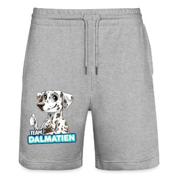 TEAM Dalmatiner - braun - Stanley/Stella Unisex Bio Joggingshorts Trainer  - Grau meliert - Vorne - Nik (191cm) & Marisol (170cm)