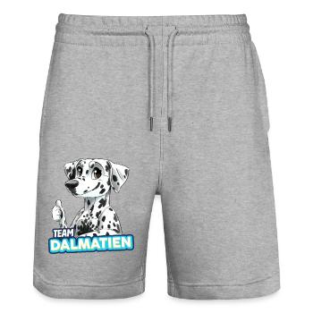 TEAM Dalmatiner - Schwarz - Stanley/Stella Unisex Bio Joggingshorts Trainer  - Grau meliert - Vorne - Nik (191cm) & Marisol (170cm)