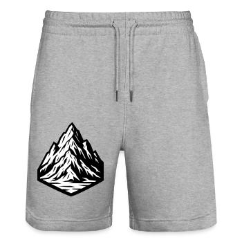 Berg Symbol - Stanley/Stella Unisex Bio Joggingshorts Trainer  - Grau meliert - Vorne - Nik (191cm) & Marisol (170cm)