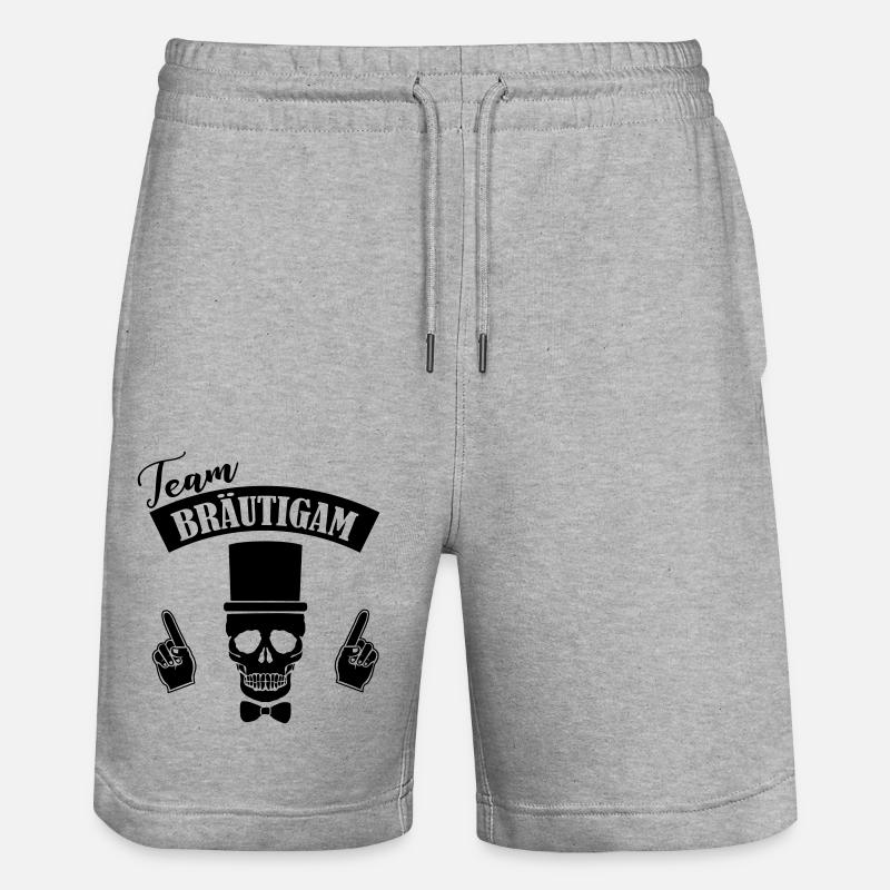 Crâne de l’équipe du marié - Short de jogging bio TRAINER Stanley/Stella unisexe - gris chiné