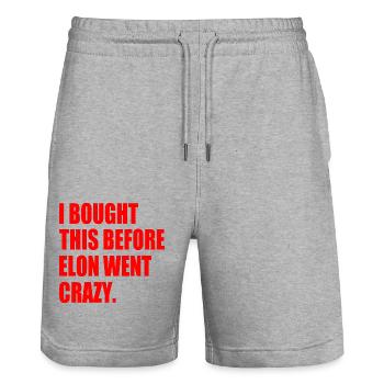 i bought this before elon went crazy - Stanley/Stella Unisex Bio Joggingshorts Trainer  - Grau meliert - Vorne - Nik (191cm) & Marisol (170cm)