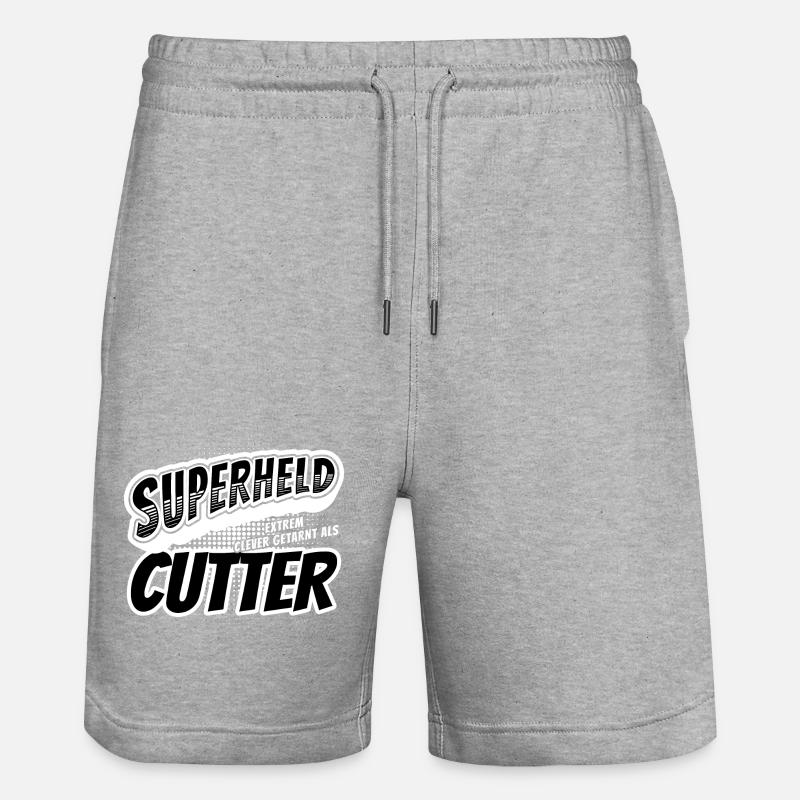 Superheld, clever getarnt als Cutter - Stanley/Stella Unisex Bio Joggingshorts Trainer - Grau meliert