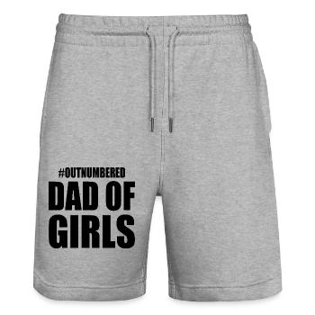 Dad of girls - Stanley/Stella Trainer Unisex Organic Jogging Shorts - heather grey - Front - Nik (191cm) & Marisol (170cm)