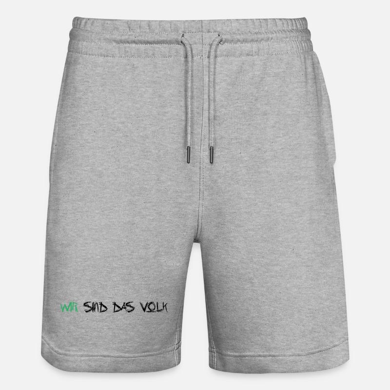 Wir sind das Volk - Stanley/Stella Unisex Bio Joggingshorts Trainer - Grau meliert