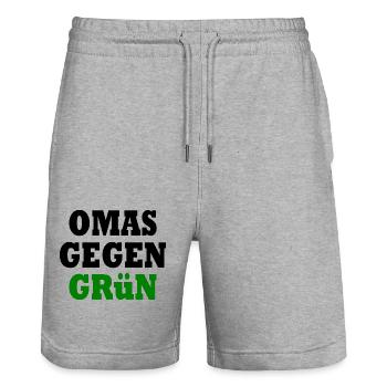 Omas gegen grün - Stanley/Stella Unisex Bio Joggingshorts Trainer  - Grau meliert - Vorne - Nik (191cm) & Marisol (170cm)