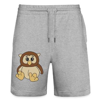 Kleine süße Eule - Stanley/Stella Unisex Bio Joggingshorts Trainer  - Grau meliert - Vorne - Nik (191cm) & Marisol (170cm)