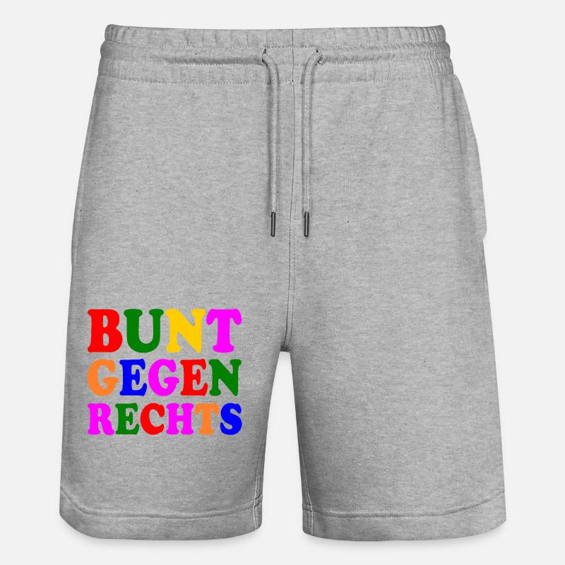 Bunt gegen rechts - Stanley/Stella Unisex Bio Joggingshorts Trainer  - Grau meliert