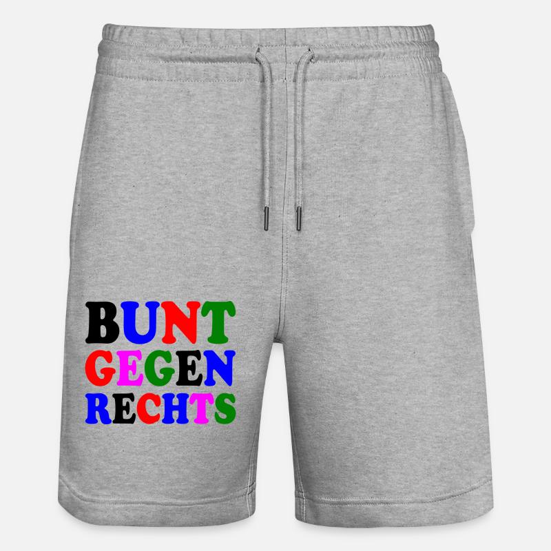 Bunt gegen rechts - Stanley/Stella Unisex Bio Joggingshorts Trainer  - Grau meliert