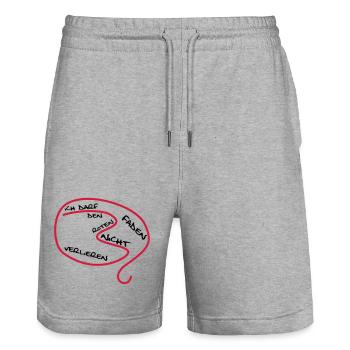 Der rote Faden... - Stanley/Stella Unisex Bio Joggingshorts Trainer  - Grau meliert - Vorne - Nik (191cm) & Marisol (170cm)