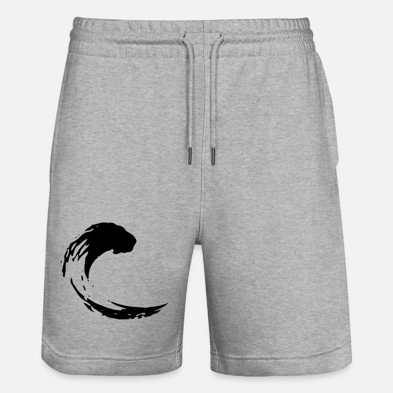 Lion signe virgule pinceau cadeau - Short de jogging bio TRAINER Stanley/Stella unisexe - gris chiné
