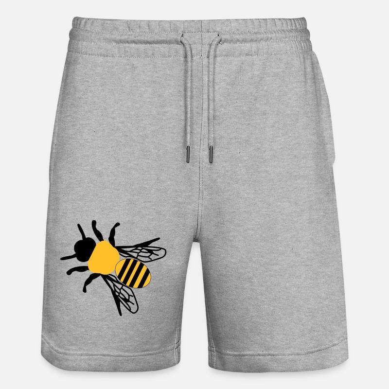 Biene klein - Stanley/Stella Unisex Bio Joggingshorts Trainer  - Grau meliert