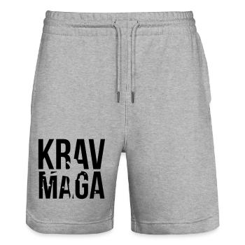 krav maga - Stanley/Stella Unisex Bio Joggingshorts Trainer  - Grau meliert - Vorne - Nik (191cm) & Marisol (170cm)