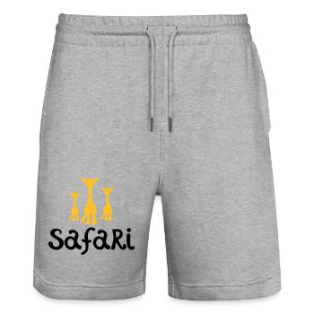 safari - Short de jogging bio TRAINER Stanley/Stella unisexe - gris chiné - Devant - Nik (191cm) & Marisol (170cm)