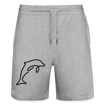Delfin - Stanley/Stella Unisex Bio Joggingshorts Trainer  - Grau meliert - Vorne - Nik (191cm) & Marisol (170cm)